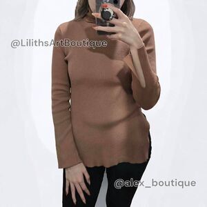 H&M Ribbed Mock Turtleneck Sweater(J003)-Size S for Women